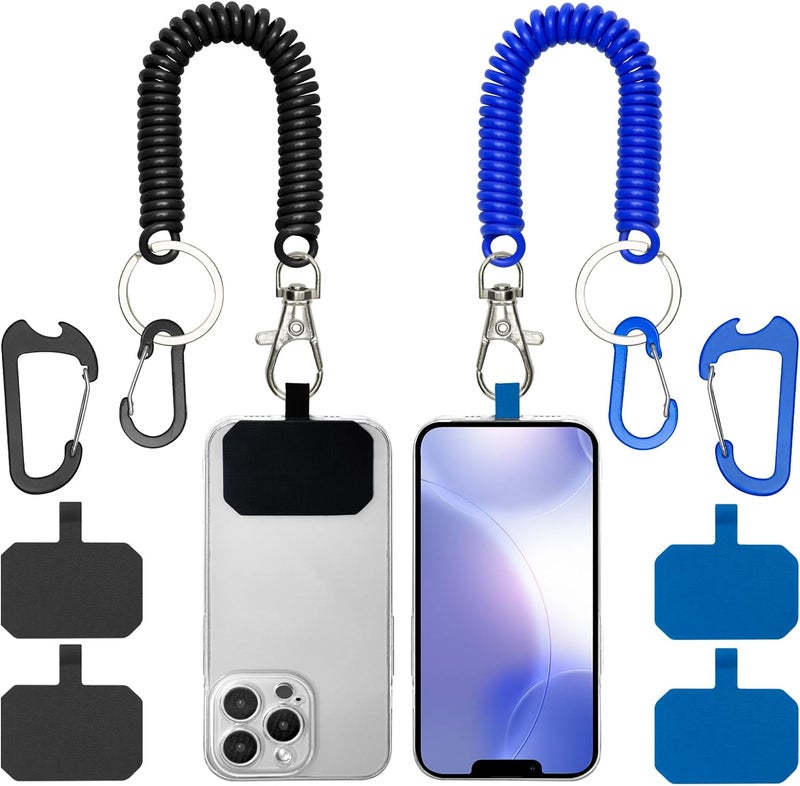 HOTEMIA Phone Lanyard - Anti Theft & Drop Protection for iPhone, Most Cell Phones - Black & Blue - Image 1